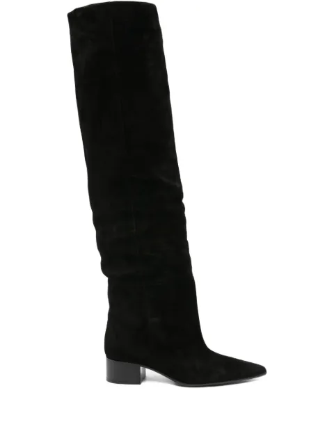 KHAITE 40mm pointed-toe suede boots
