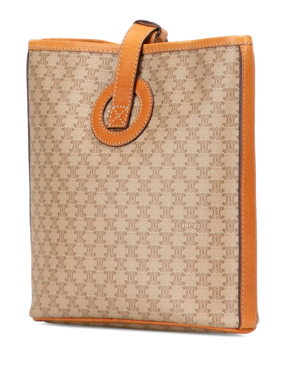 Pre-owned Celine 2010 Macadam Coated Canvas Crossbody Bag In Brown