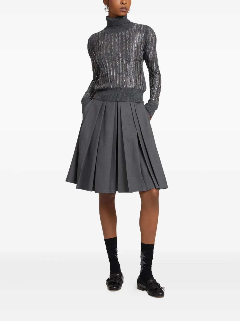 Ermanno Scervino pleated wool skirt - Zwart