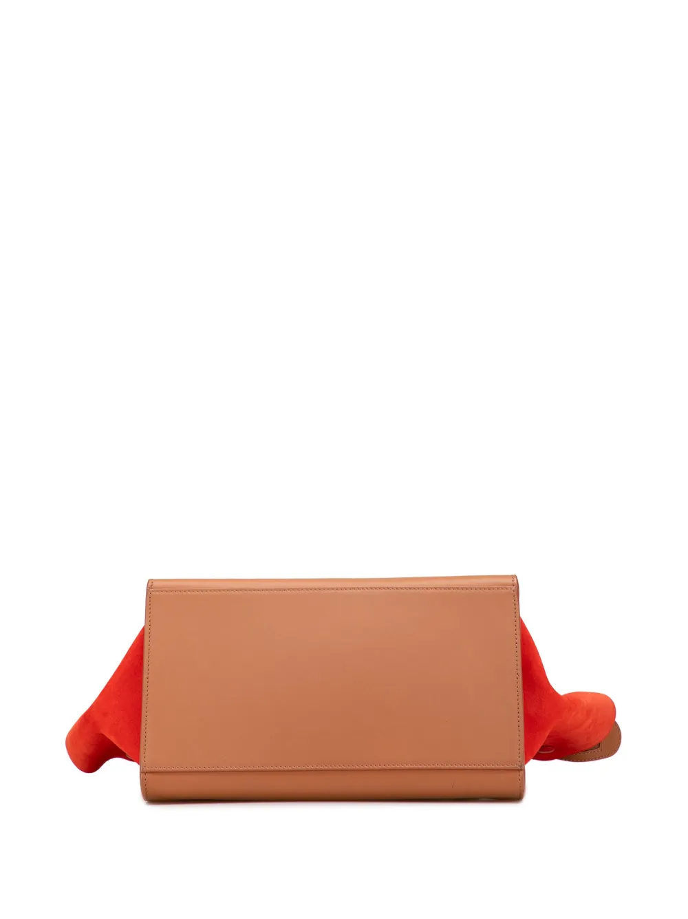 Pre-owned Celine 2013 Medium Bicolor Calfskin And Suede Trapeze Satchel In Brown