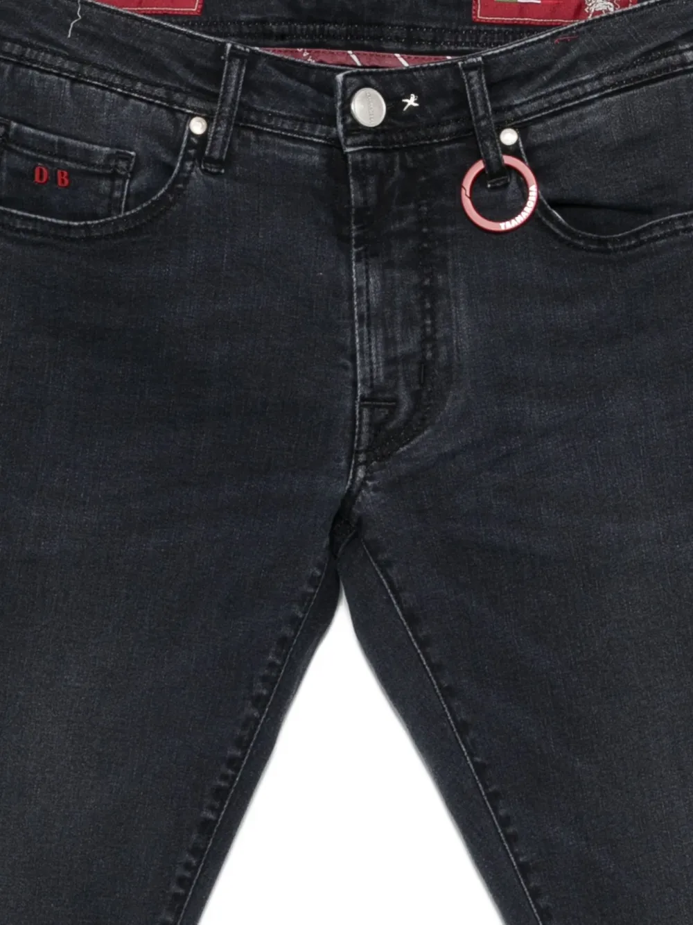 Sartoria Tramarossa Jeans met vijf zakken en ringdetail Zwart