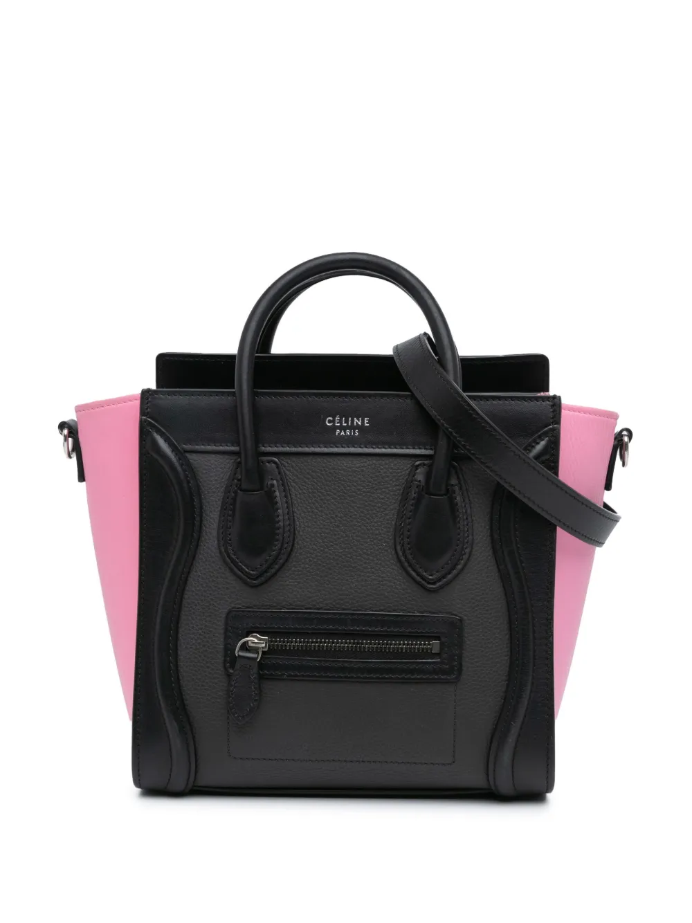 Celine Pre-Owned 2016 Nano Tricolor Leather Luggage Tote satchel | Grey | Image 1