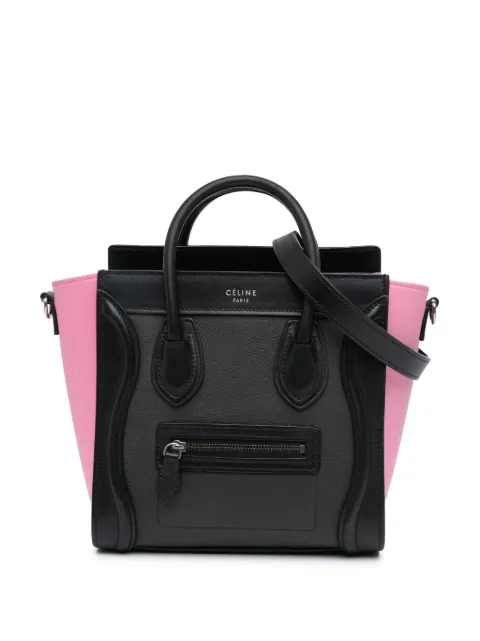 Celine Pre-Owned 2016 Nano Tricolor Leather Luggage Tote satchel