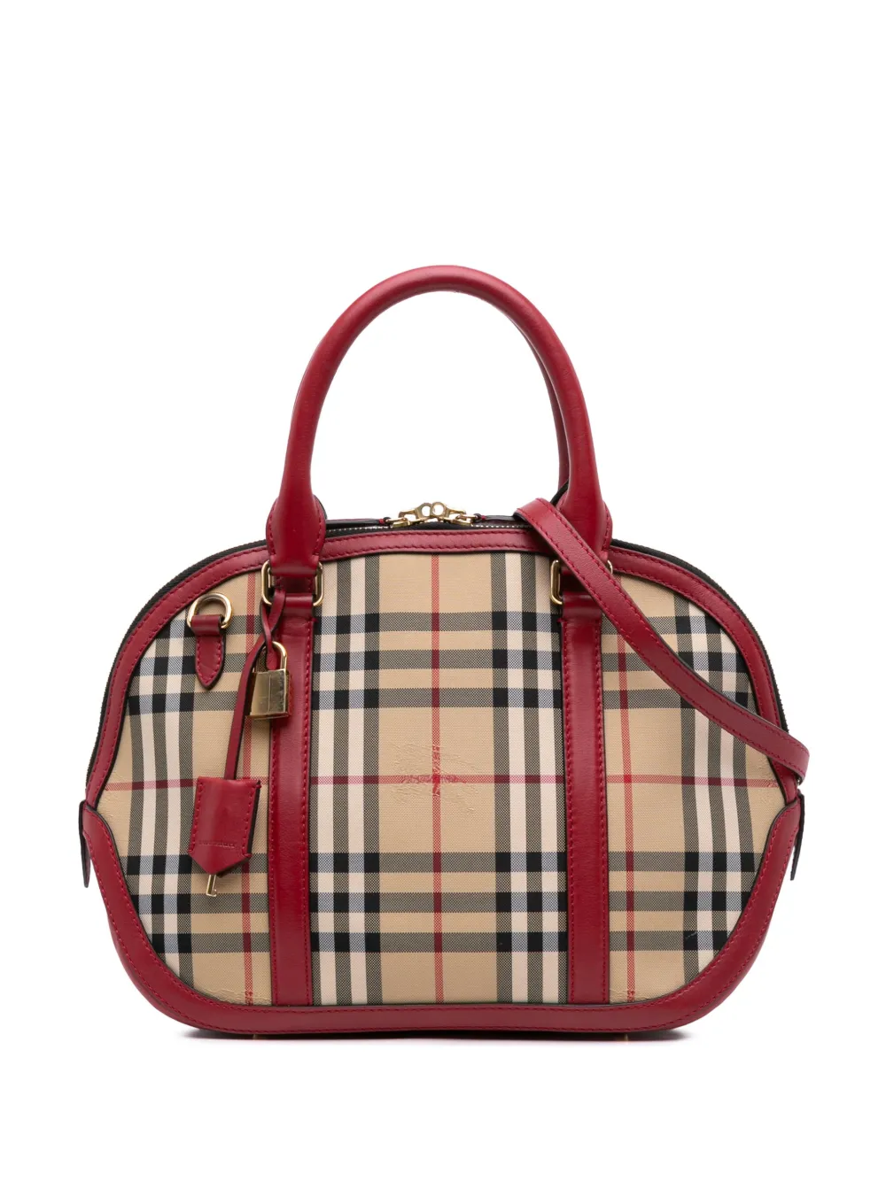 Burberry Pre-Owned 2000-2017 スモール ヘイマーケット チェック キャンバス オーチャード サッチェルバッグ - Burberry Pre-Owned 2000-2017 スモール ヘイマーケット チェック キャンバス オーチャード サッチェルバッグ -
