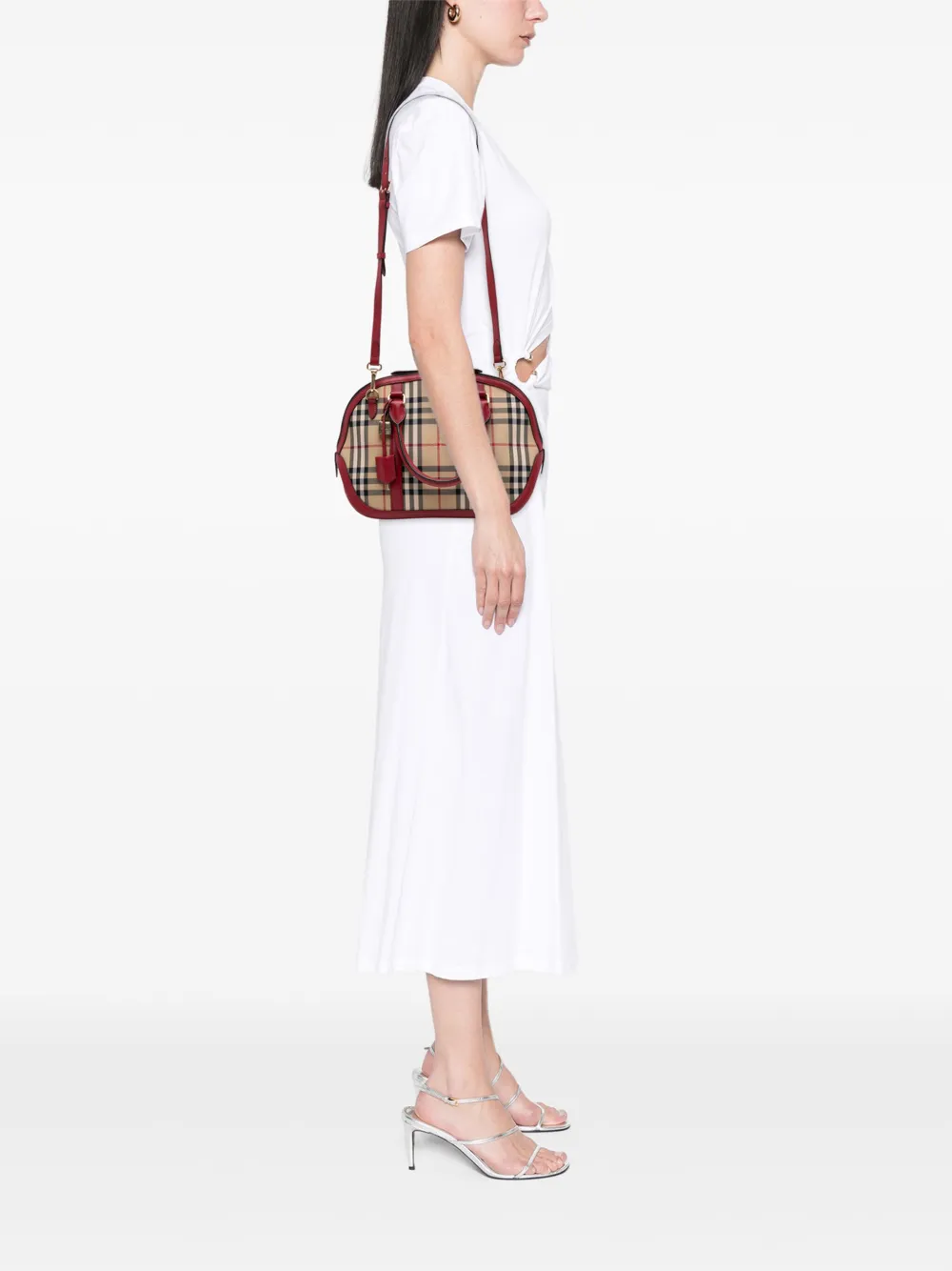 Burberry Pre-Owned 2000-2017 Small Haymarket Check Canvas Orchard Bowling Bag satchel | Pre-Owned | Image 2