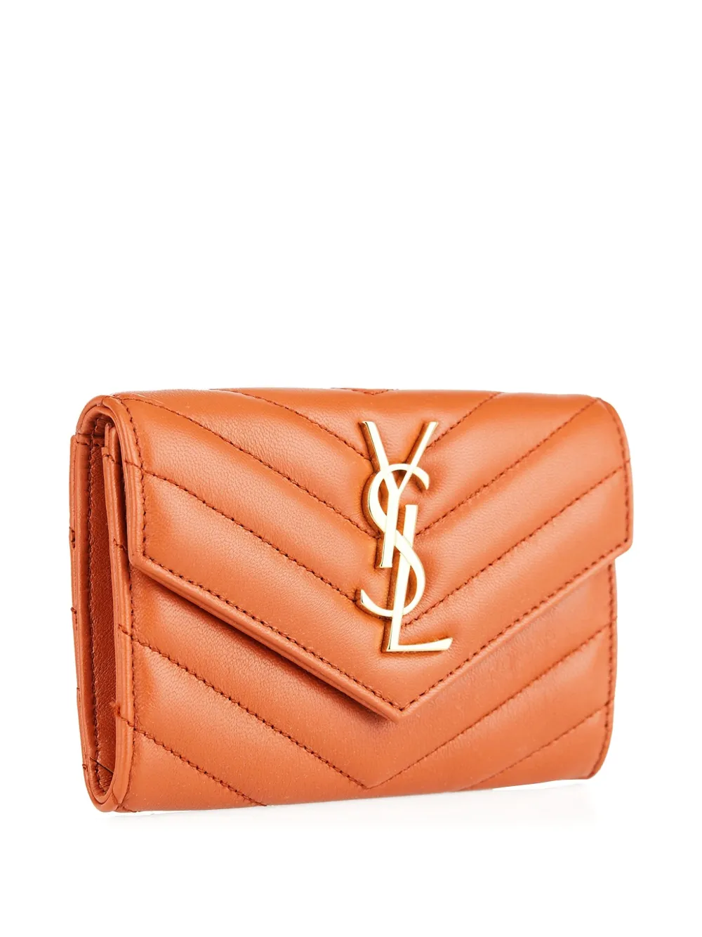 Saint Laurent Portemonnee met chevron logo Oranje