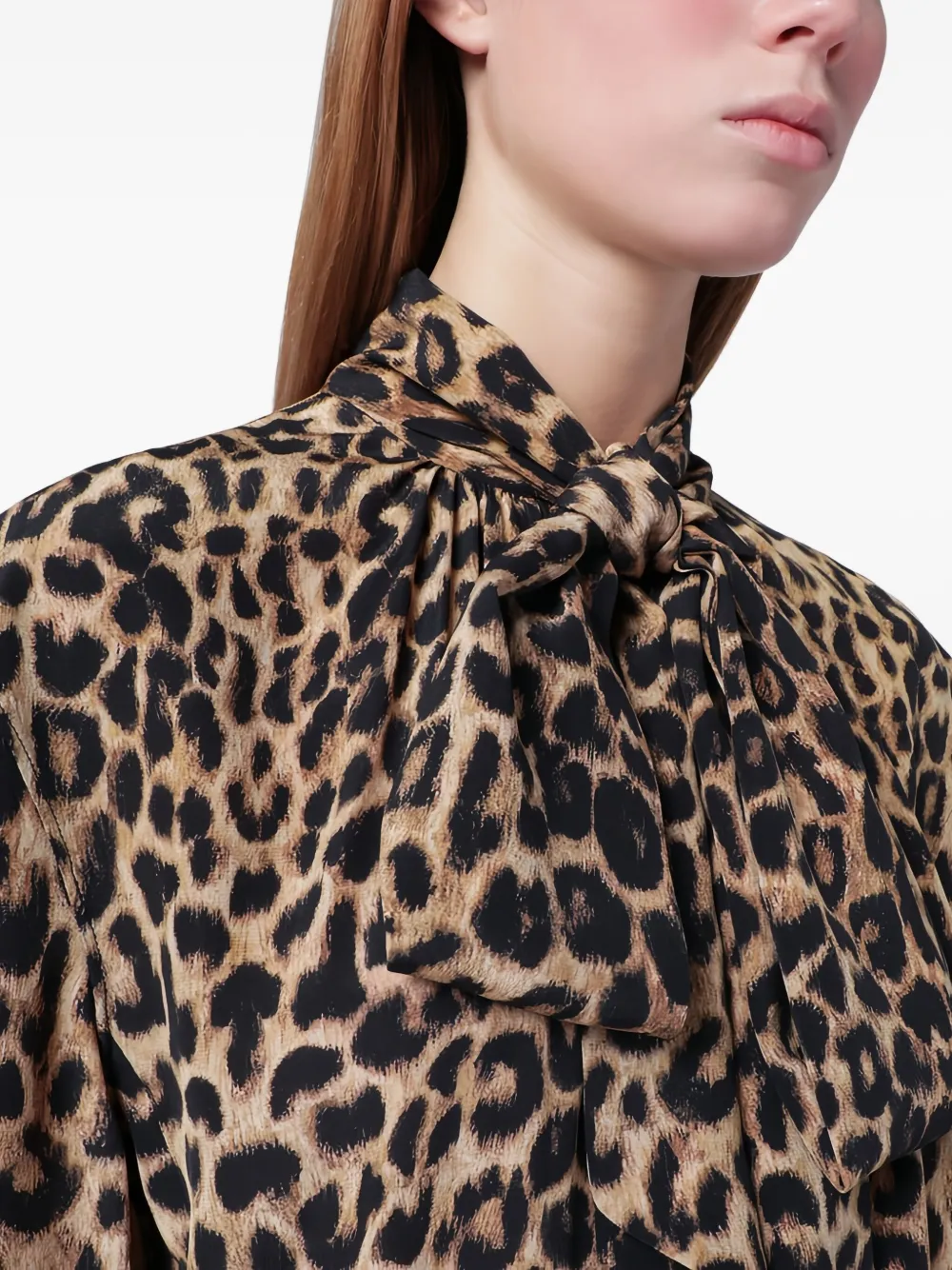 Saint Laurent Leopard-print Mini Dress In Multi