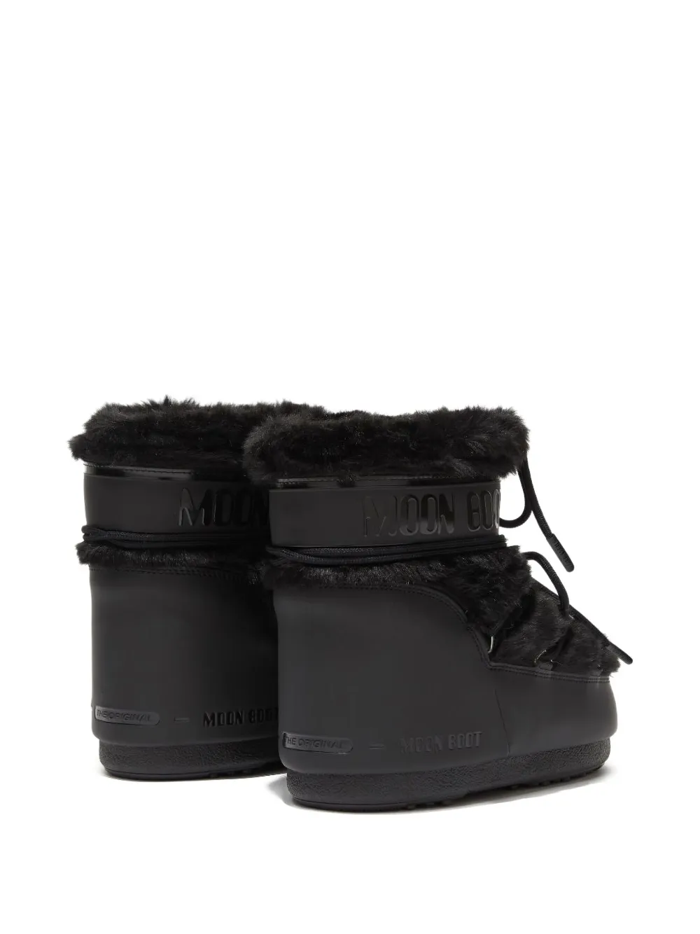 Moon Boot Icon Low Faux Fur Snow Boots In Black