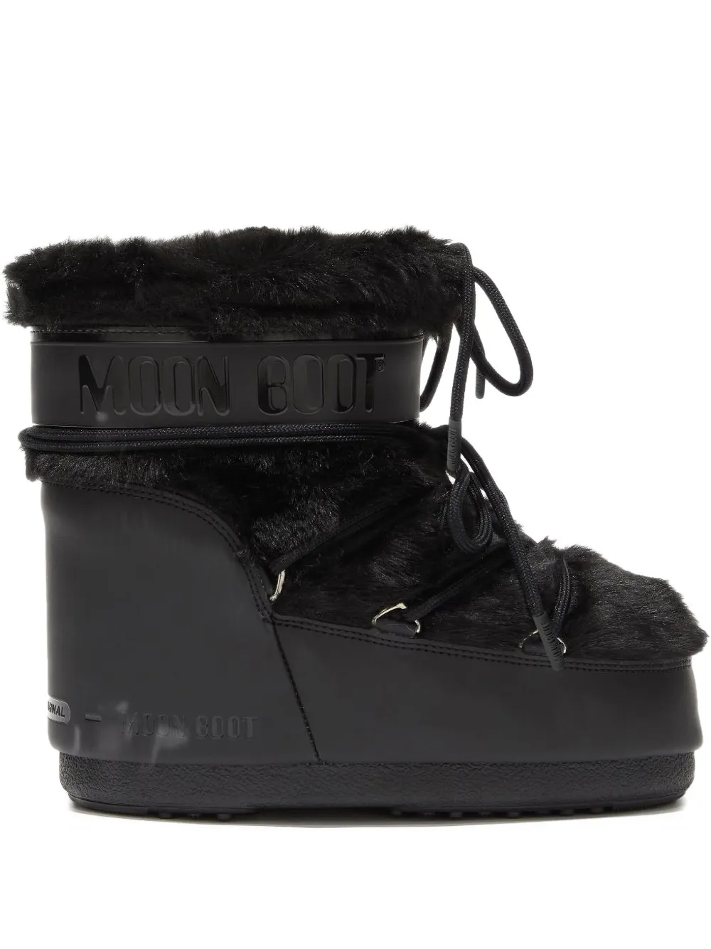 Moon Boot fur lace-up boot | Black | Image 1