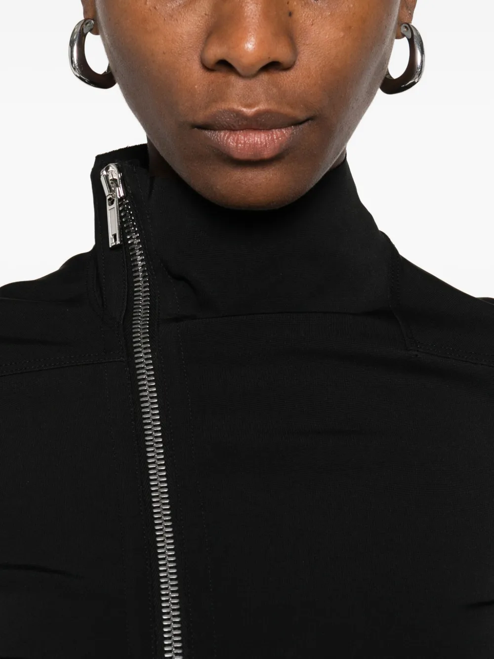 Rick Owens Zip-front Cropped Jacket In Black