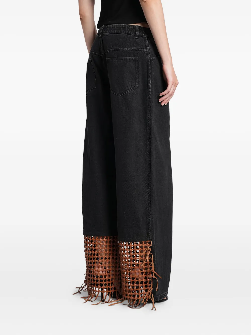 Christopher Esber Basket Leather Jeans In Black