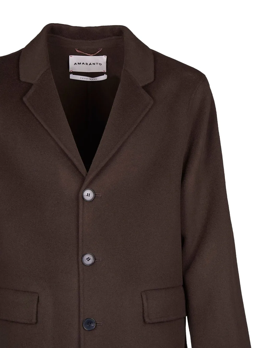 Amaranto Single-breasted Coat In Brown
