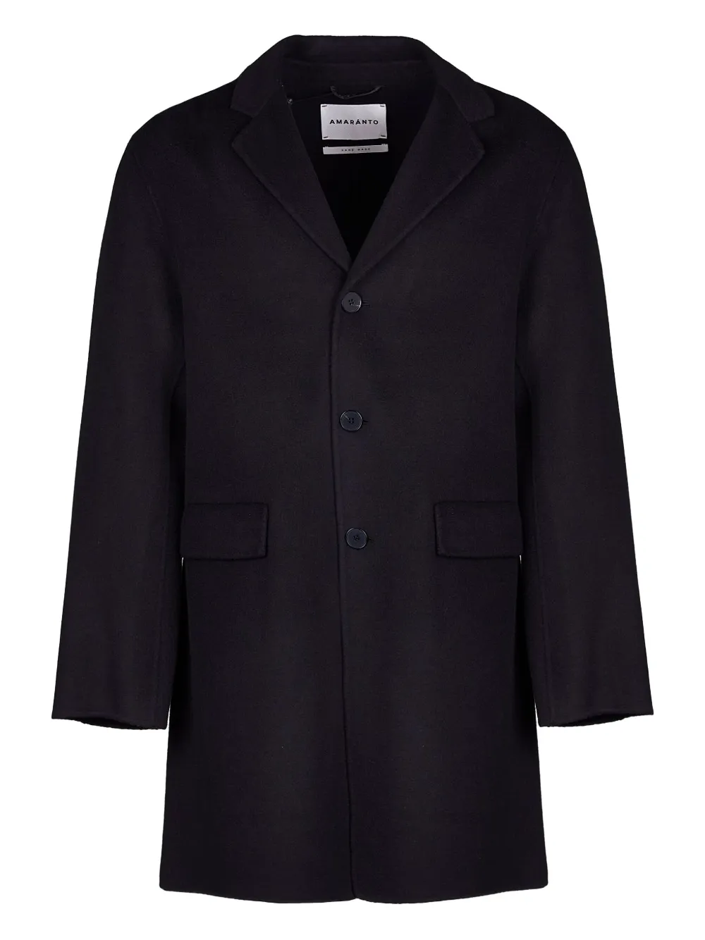 Amaranto Button-fastening Coat In Black