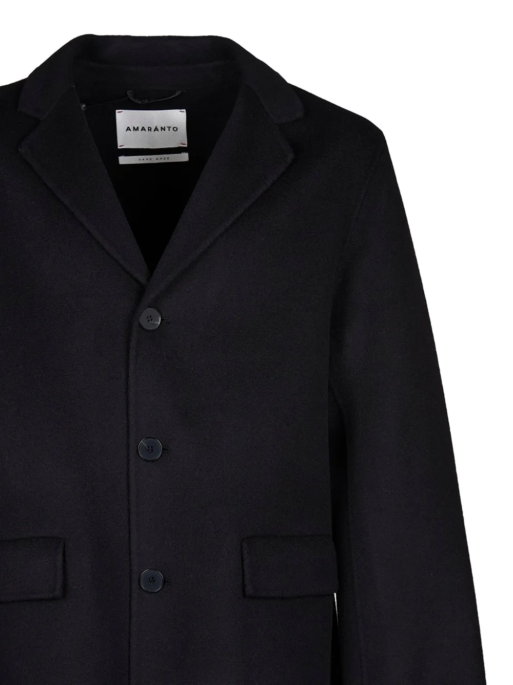 Amaranto Button-fastening Coat In Black