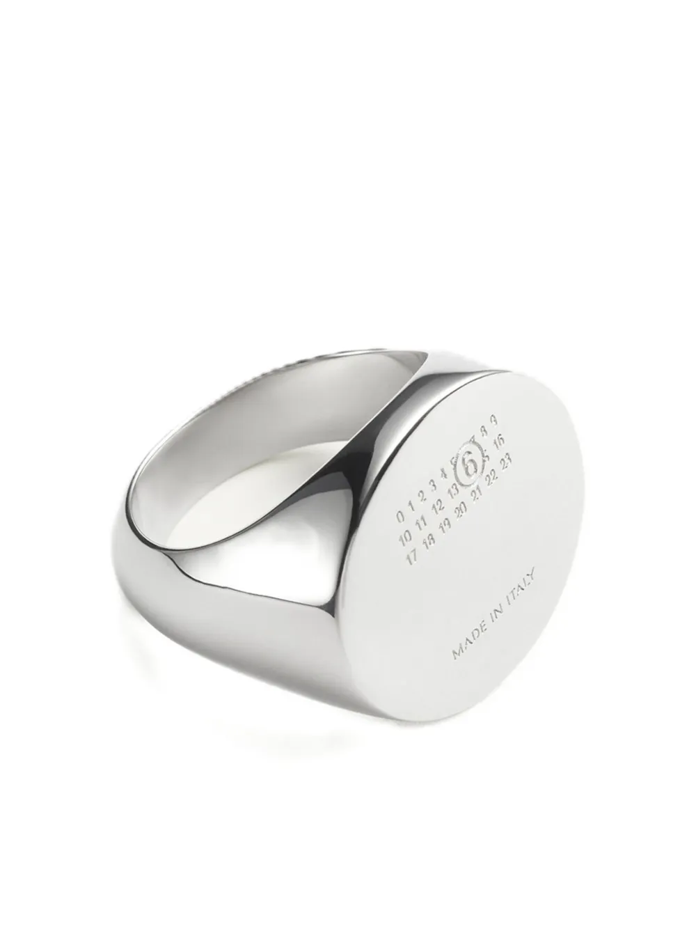 Mm6 Maison Margiela Number-plaque Signet Ring In Metallic