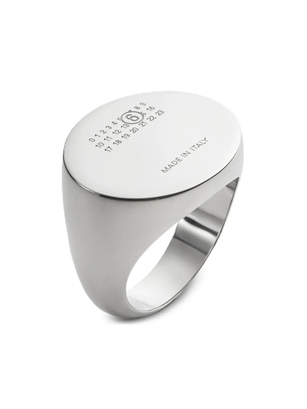 Mm6 Maison Margiela Number-plaque Signet Ring In Metallic
