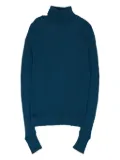AMIRI turtleneck frayed-hem sweater - Blue