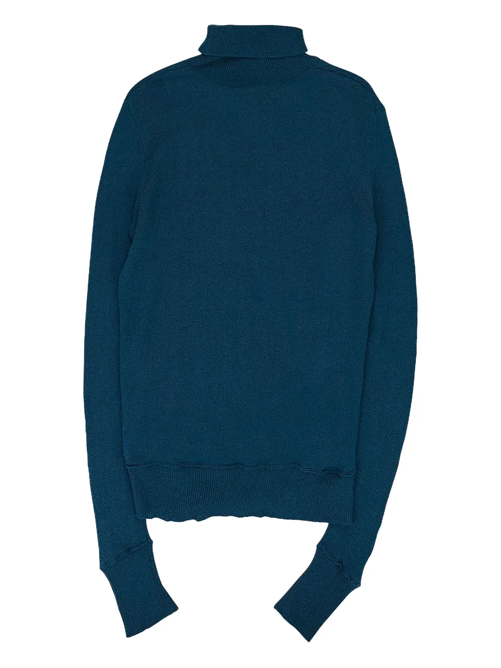 AMIRI turtleneck frayed-hem sweater - Blauw