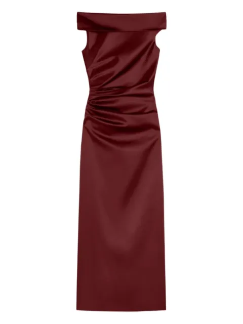 Pianoforte off-shoulder draped maxi dress