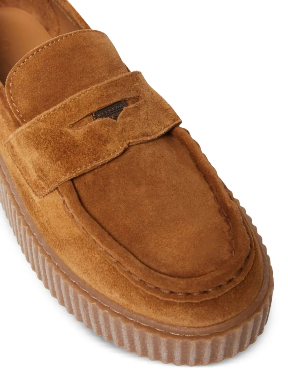 Weekend Max Mara Penny Suede Loafers In Brown