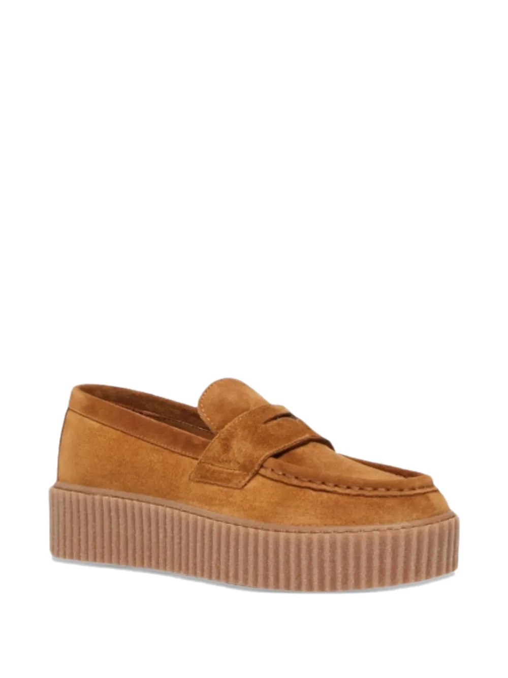 Weekend Max Mara Penny Suede Loafers In Brown