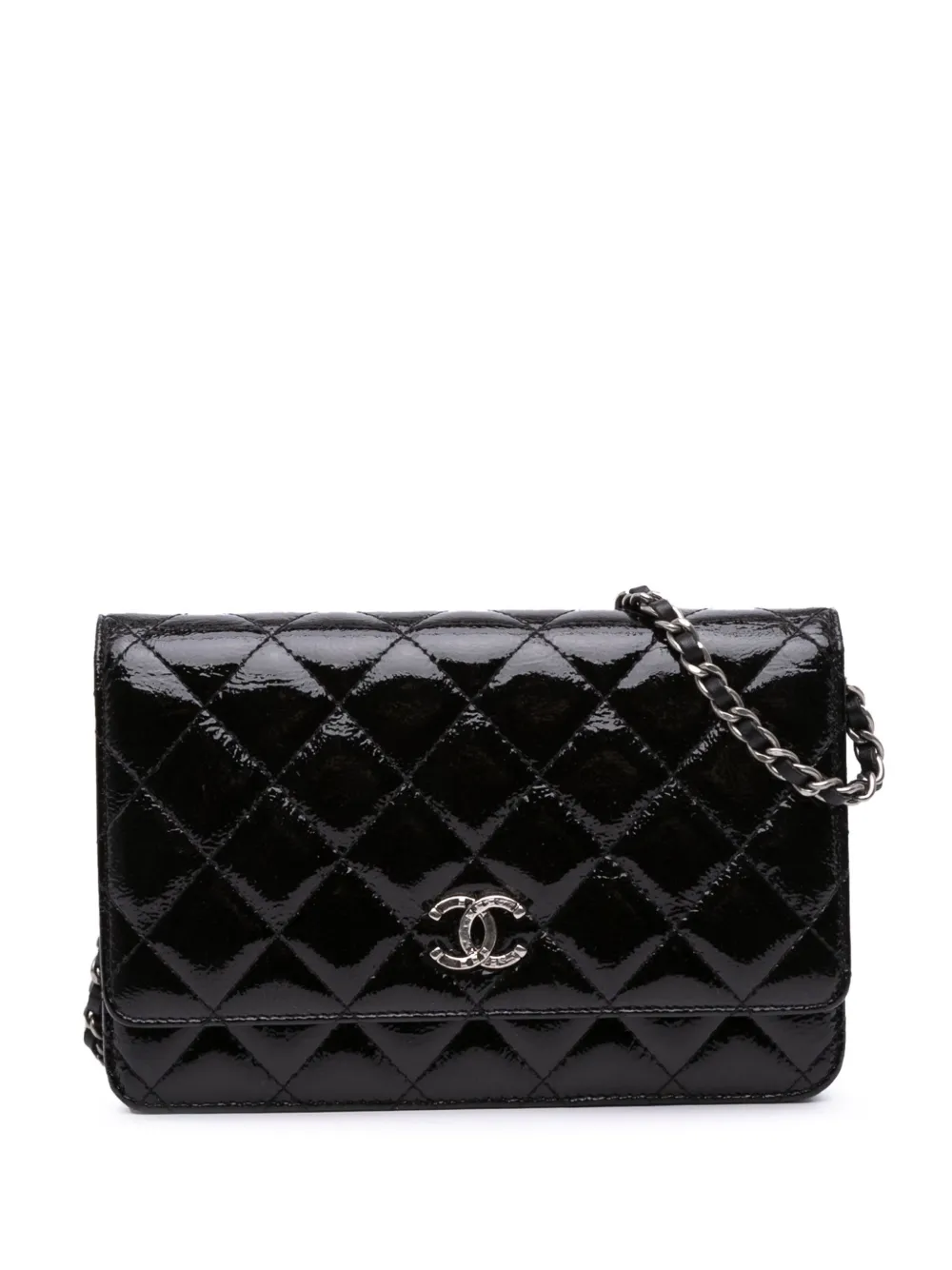 CHANEL Pre-Owned 2014 CC Quilted Patent Wallet On Chain crossbody bag CHANEL Pre-Owned 2014 CC Quilted Patent Wallet On Chain crossbody bag