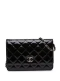 CHANEL Pre-Owned 2014 CC Quilted Patent Wallet On Chain crossbody bag - Black