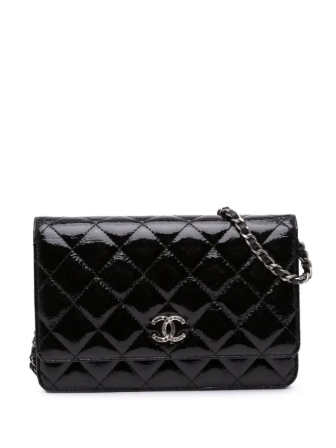 CHANEL Pre-Owned 2014 CC Quilted Patent Wallet On Chain crossbody bag