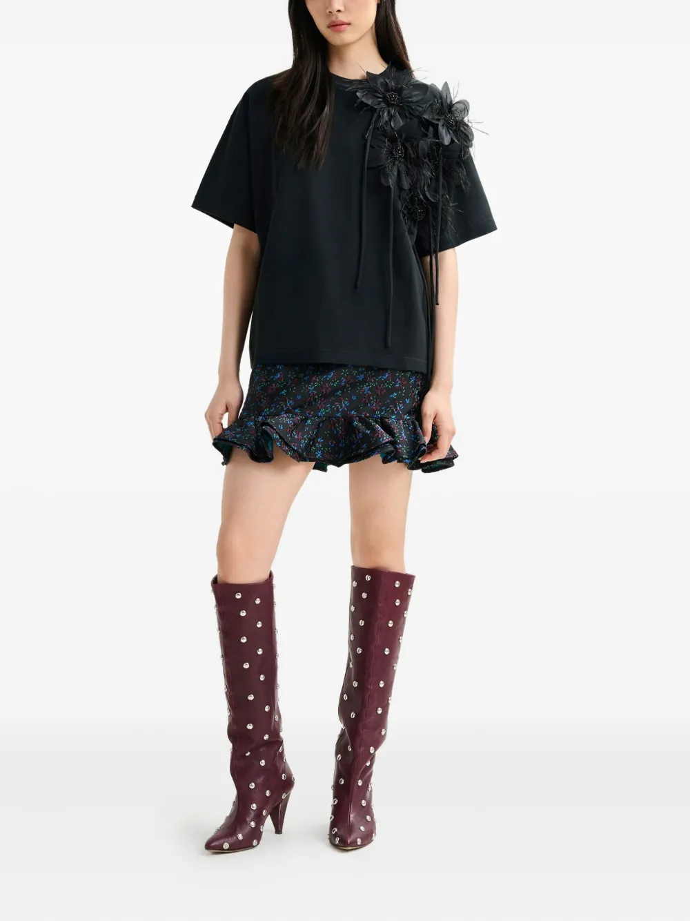 Essentiel Antwerp flower-embellishment T-shirt | T-Shirts & Jersey Shirts | Image 2