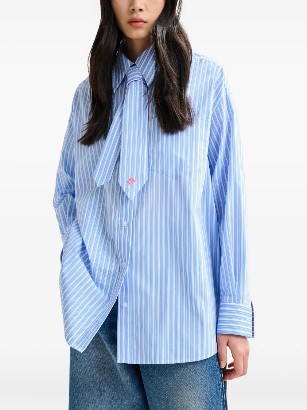 Essentiel Antwerp Stripe-pattern Shirt In Blue