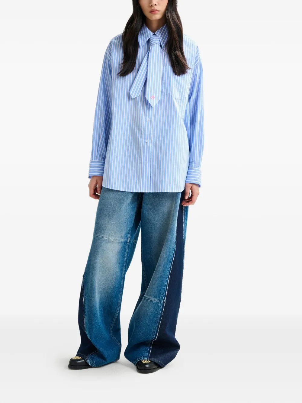 Essentiel Antwerp stripe-pattern shirt - Blauw