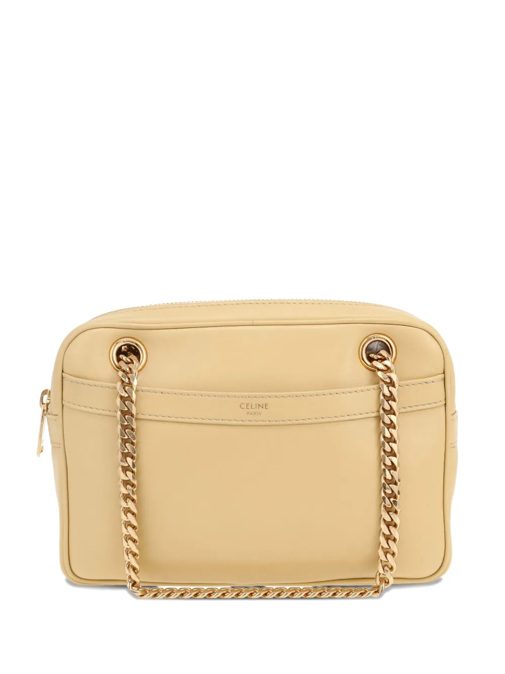 Céline Pre-Owned chain-strap leather shoulder bag - イエロー Céline Pre-Owned chain-strap leather shoulder bag - イエロー