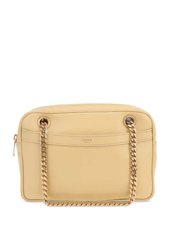 Celine Pre-owned Chain-strap Leather Shoulder Bag in Yellow