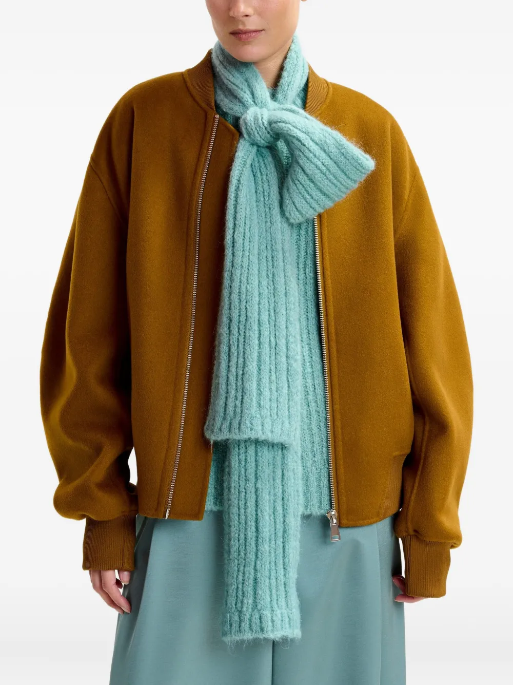 Essentiel Antwerp Bomberjack met verlaagde schouders en rits Bruin