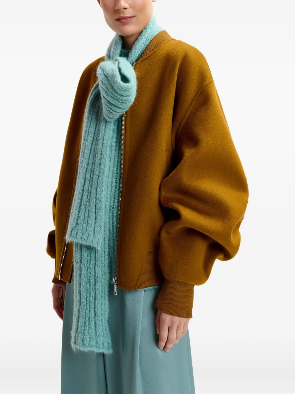 Essentiel Antwerp Bomberjack met verlaagde schouders en rits Bruin