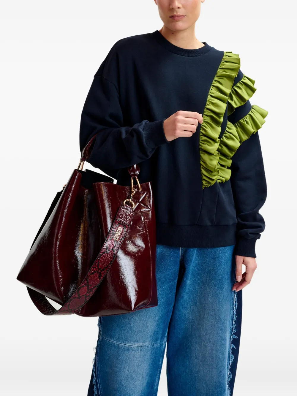 Essentiel Antwerp rolled-handle shopper bag - Rood