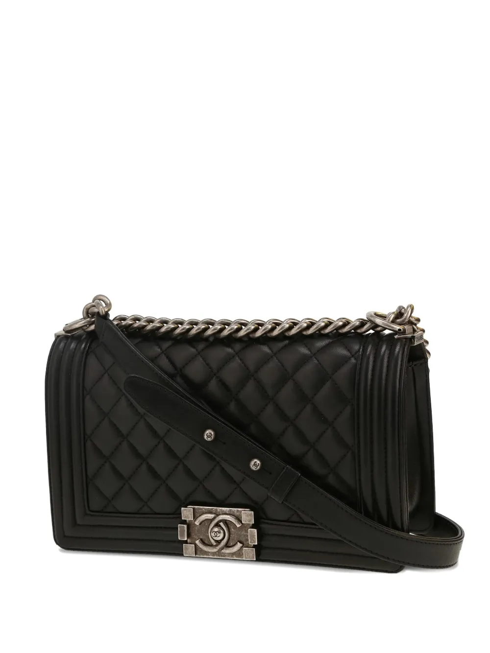 CHANEL Pre-Owned quilted chain shoulder bag - ブラック CHANEL Pre-Owned quilted chain shoulder bag - ブラック