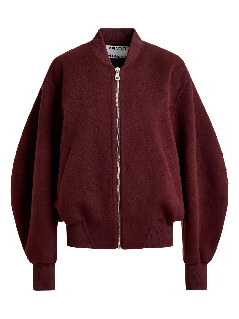 Essentiel Antwerp balloon-sleeve zip-front jacket - レッド Essentiel Antwerp balloon-sleeve zip-front jacket - レッド