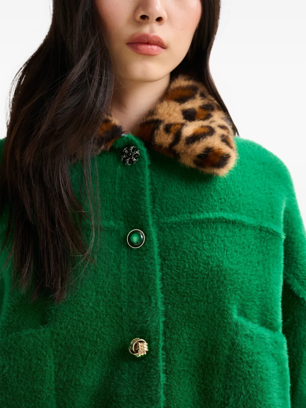 Essentiel Antwerp Button-embellshment Cardigan In Green