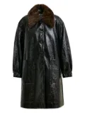 Essentiel Antwerp leopard-print collar coat - Black
