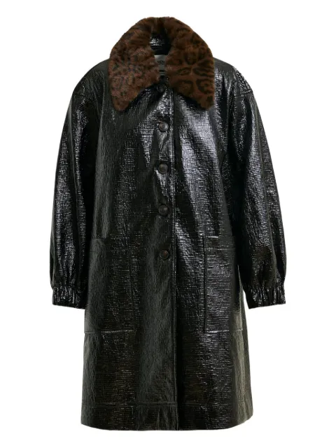 Essentiel Antwerp leopard-print collar coat