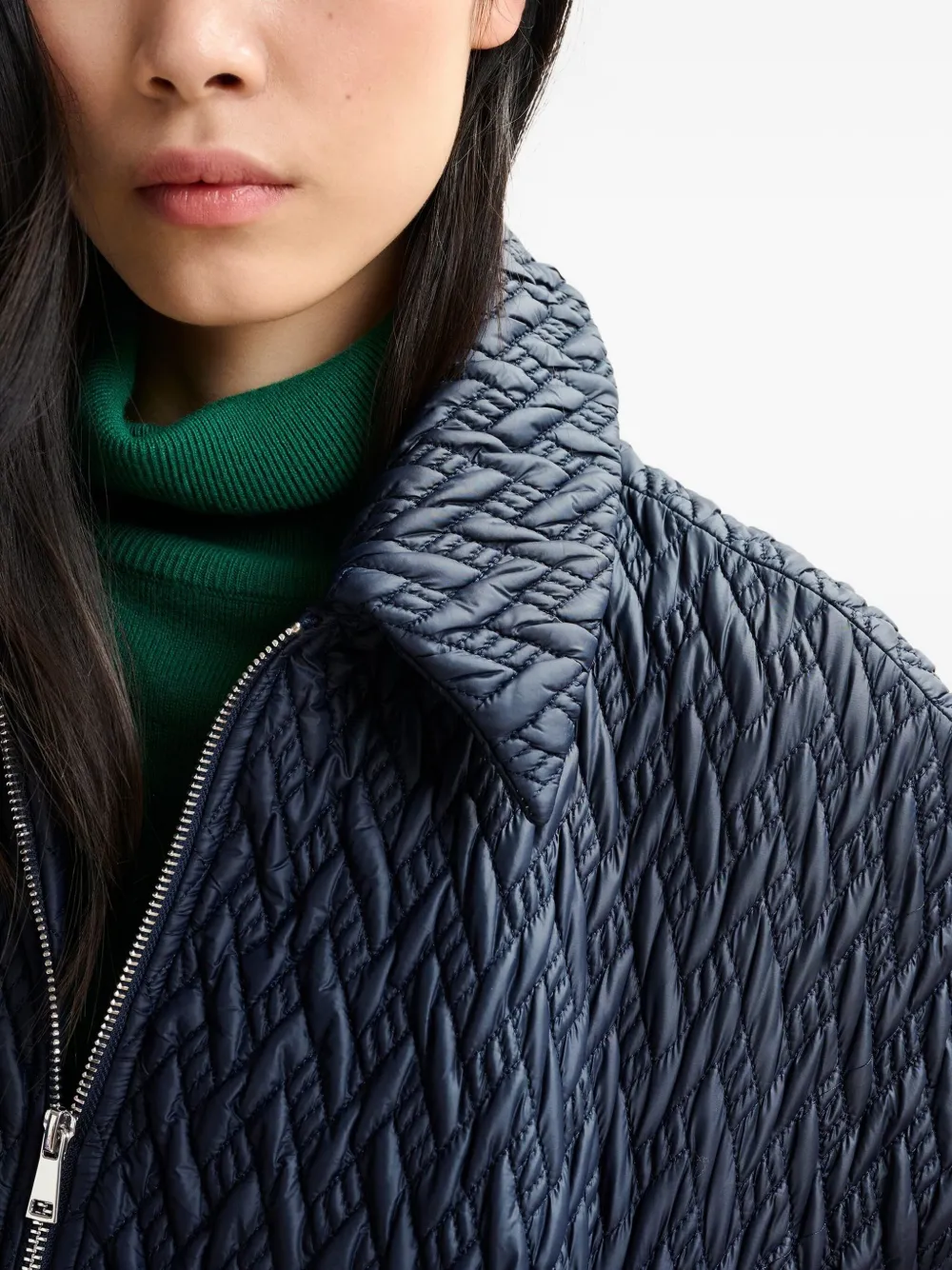 Essentiel Antwerp Quilted Zip-front Jacket In Blue