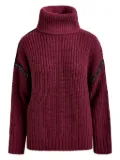 Essentiel Antwerp ribbed-knit crystal-embellishment sweater - Red