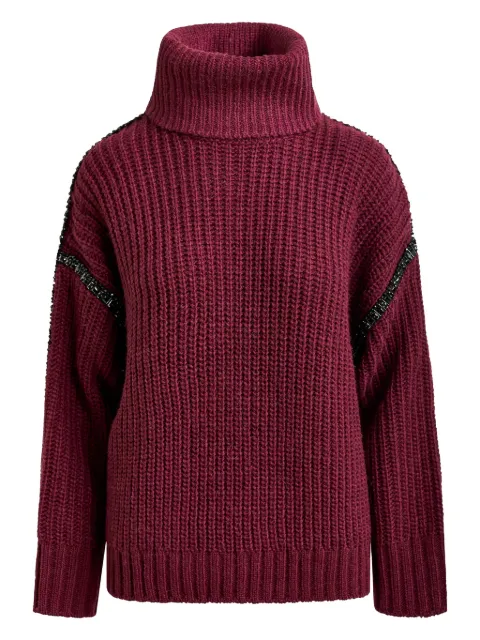 Essentiel Antwerp ribbed-knit crystal-embellishment sweater