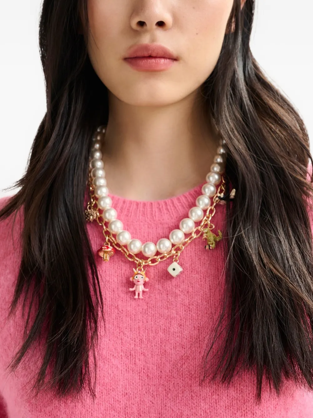 Essentiel Antwerp Multiple-charms Necklace In Gold