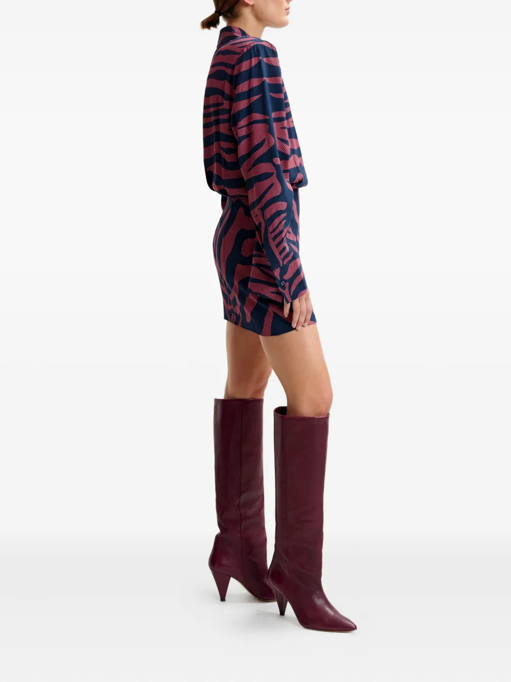 Essentiel Antwerp Mini-jurk met zebraprint Roze