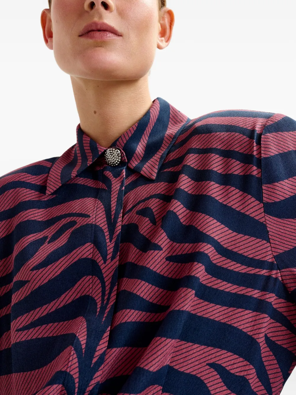 Essentiel Antwerp Mini-jurk met zebraprint Roze