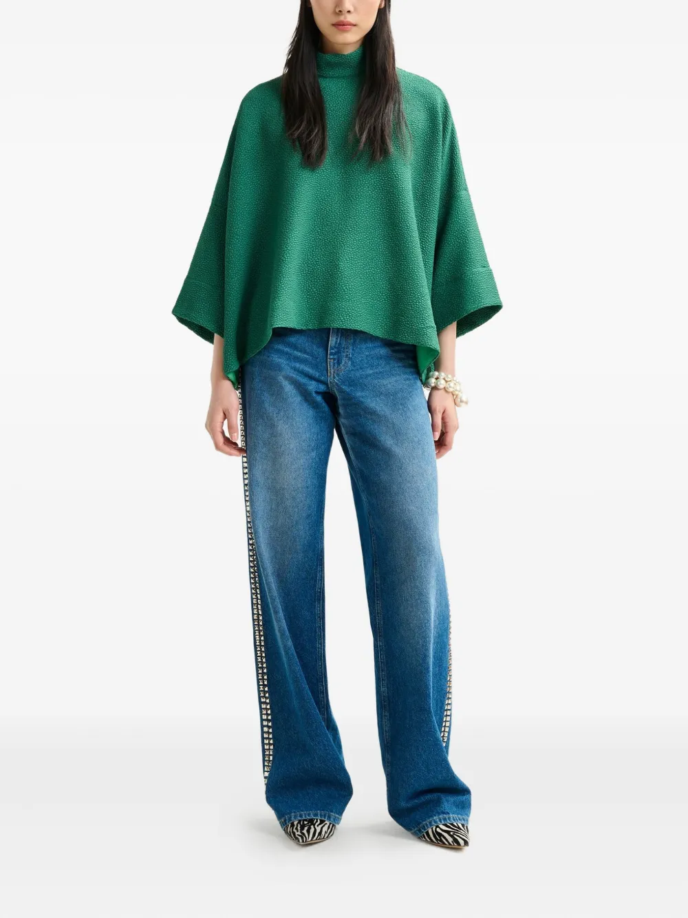Essentiel Antwerp high-neck blouse - Groen