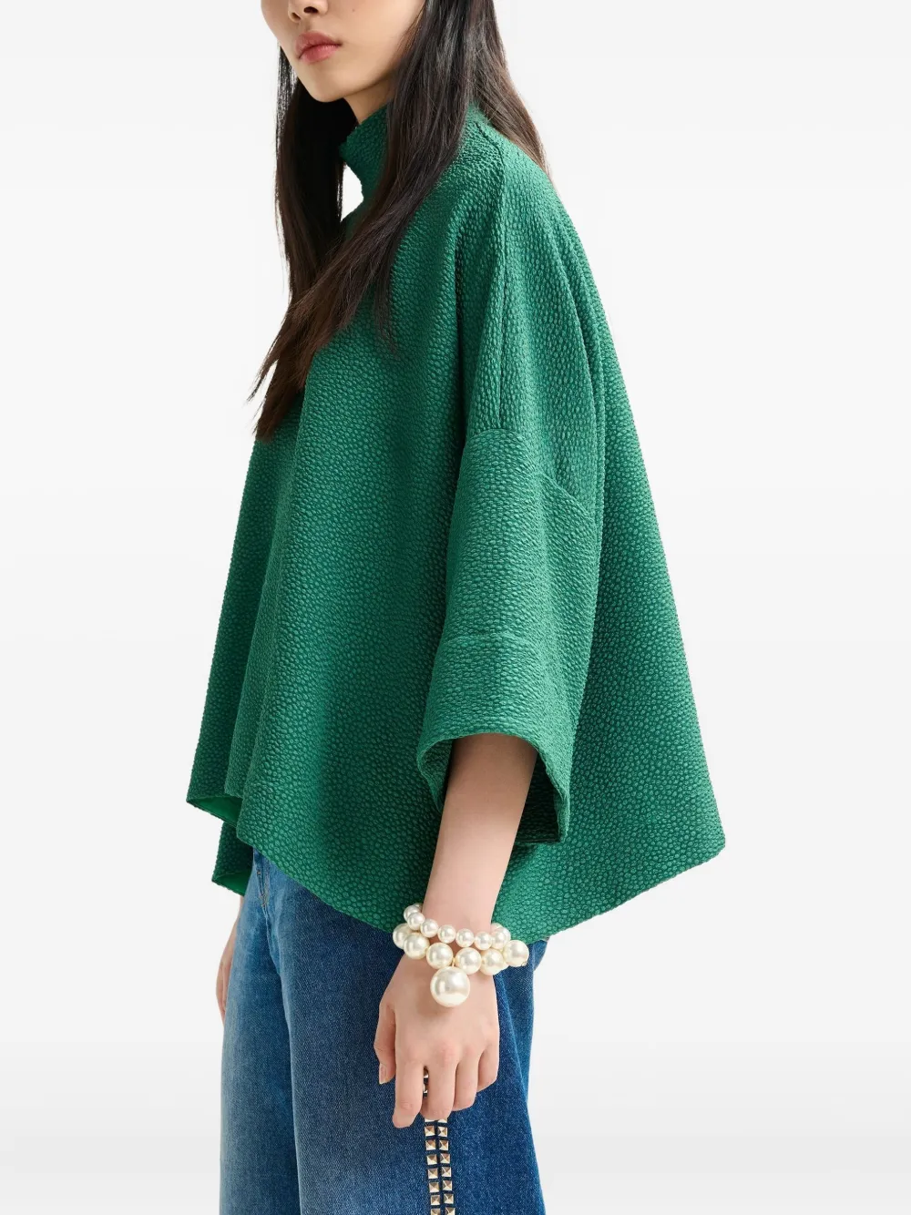 Essentiel Antwerp Blouse met hoge hals Groen