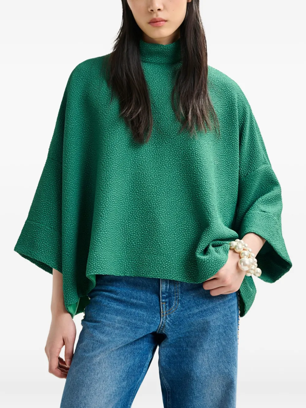 Essentiel Antwerp Blouse met hoge hals Groen